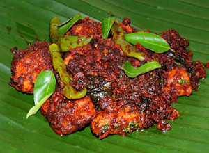 A picture of Kerala Style Chicken Roast.