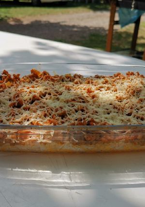 Una foto de Pastel de arroz con carne picada