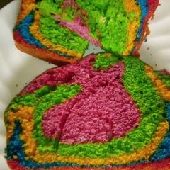 Rainbow pound cake A picture of Rainbow pound cake.