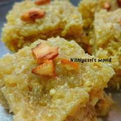 A picture of Bottle gourd burfi or lauki ki burfi.