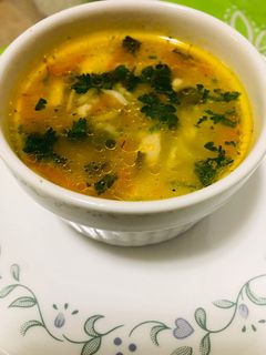 صورة لوصفة شوربه دجاج مع رز