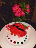 Mousse de piloncillo, glaseado espejo