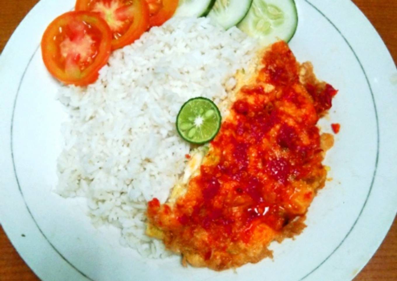 Dadar tahu telur geprek