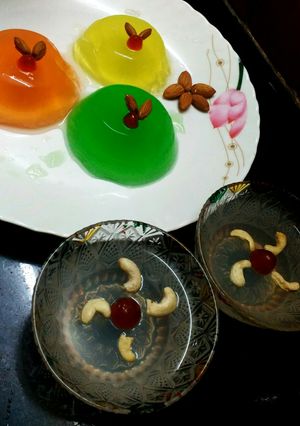 A picture of Tender coconut agar agar pudding.