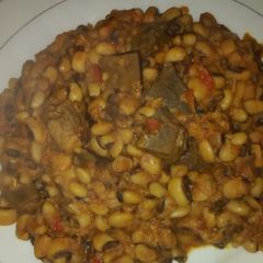 A picture of Pottage beans with liver.