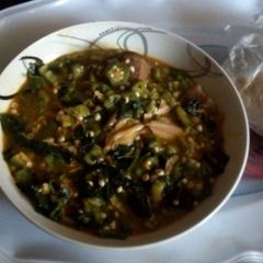 A picture of Okro soup.