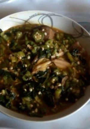 A picture of Okro soup.