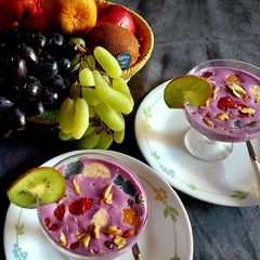 A picture of Black current cream salad.