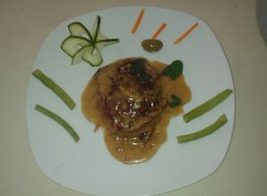 Una foto de Filé miñón con salsa de champiñones