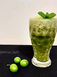 عکسی از دستور نوشیدنی گوجه سبز و گلپر (آلوچه)