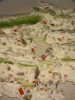 A picture of Cream cheese stuffed celery.