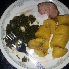A picture of boiled plantain & vegetables..