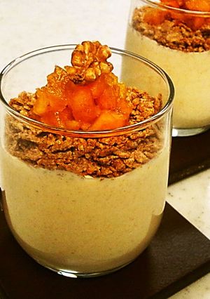 A picture of Light Autumn Mousse with lots of Persimmons.