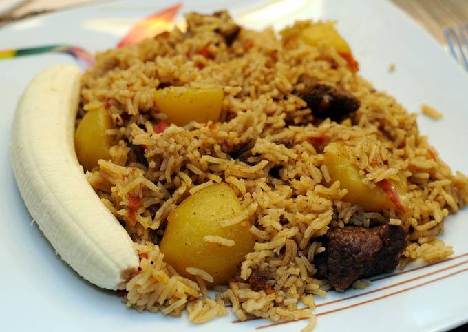 Chicken or meat Pilau (thick rice version)
