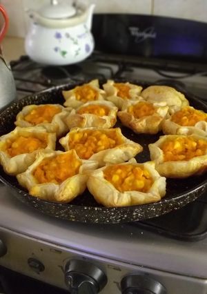 Una foto de Canastitas de calabaza y choclo