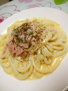 A picture of Easy Udon Carbonara.