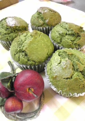 A picture of Kuroneko-san's Green Tea and Cream Cheese Muffins.