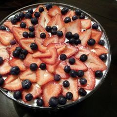 A picture of Red, white & blue berry trifle.