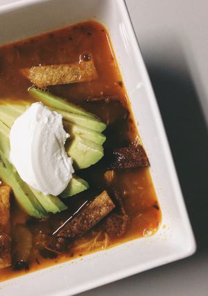 A picture of Chicken Tortilla Soup.