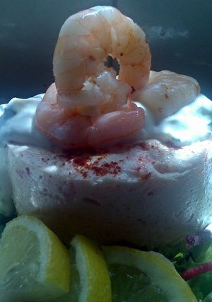 A picture of Sig's prawn cheesecake.