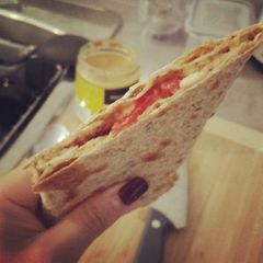A picture of Fruits & Almond Butter Wrap.