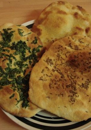 A picture of Indian Naan Bread: Add Toppings or Serve Plain.