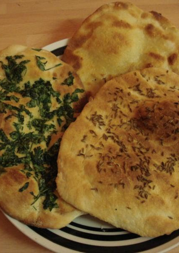 A picture of Indian Naan Bread: Add Toppings or Serve Plain.