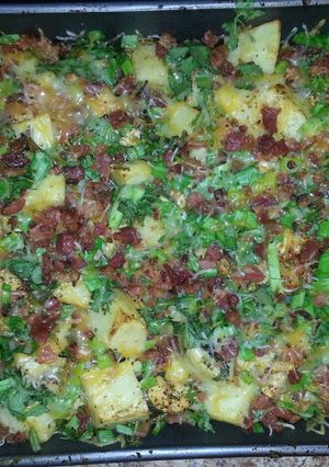 A picture of Chicken Potatoes and Bacon Casserole.