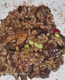Arroz con setas y ajos tiernos