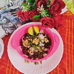 A picture of Kala chana chaat 😋😋 masala chickpeas chana chaat.