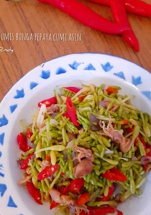 Foto resep Tumis bunga pepaya cumi asin