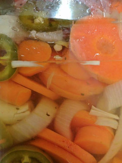 A picture of Spicy Carrots, Onions and Jalapenos (Mexican style).