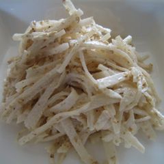 A picture of Daikon Radish with Oyster Sauce and Mayonnaise.