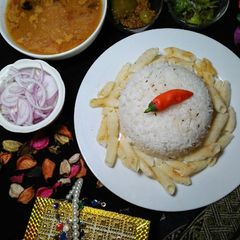 A picture of Kathyawari Daal Chawal.