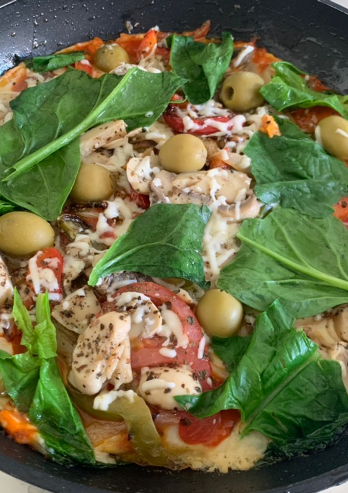 Una foto de Falsa pizza vegetal
