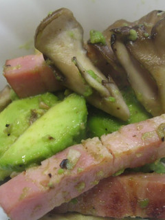 A picture of Avocado and Maitake Mushroom Garlic Saute.