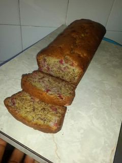 A picture of Strawberry banana bread.