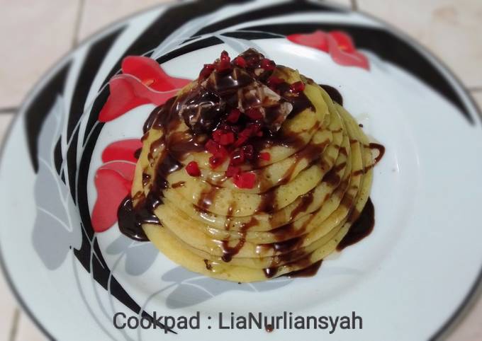 Mudah Banget Memasak Resep Pancake teplon ala mamilia ☺☺