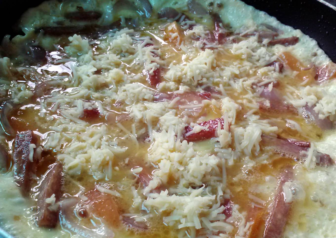 Spam Omelette with Fresh Herbs