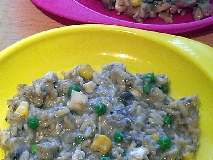 Easy Way Prepare Vickys Kids 'Risotto', or Chicken, Rice and Peas in a Mushroom Sauce with an Adult Serving Option, Gluten, Dairy, Egg & Soy-Free the So Delicious Appealing