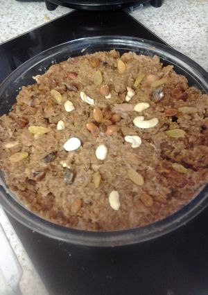 A picture of My Chocolate Chip Bread and Butter pudding ☺.