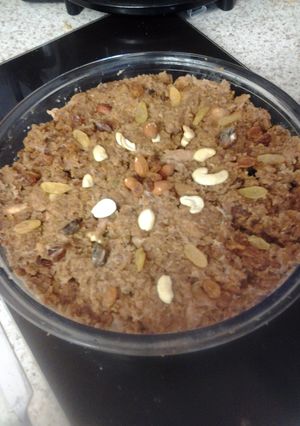 A picture of My Chocolate Chip Bread and Butter pudding ☺.