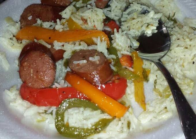 Recipe of Perfect Rice with sausage and peppers