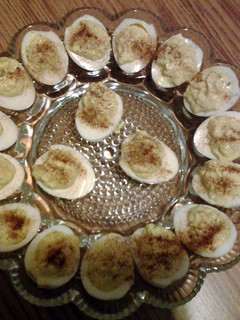 A picture of Devil eggs.