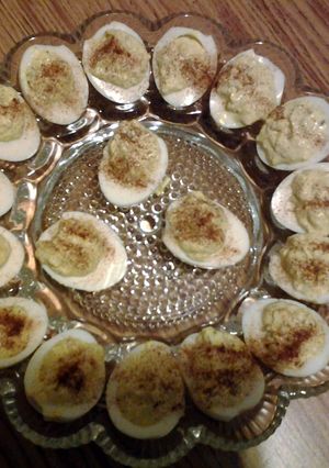 A picture of Devil eggs.