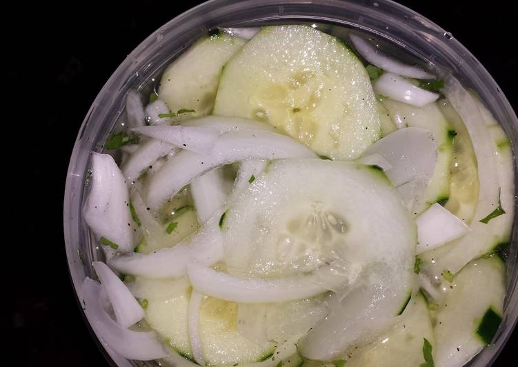 Simple Way to Prepare Super Quick Homemade Cucumbers &amp; onions