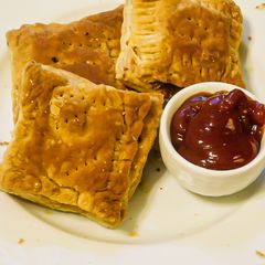 A picture of Puff Pastry with mixed vegetable filling.
