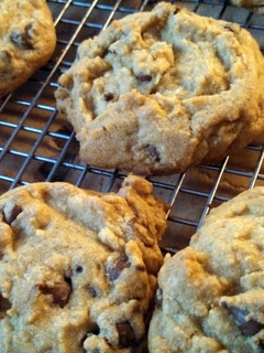 A picture of perfect chocolate chips cookies.