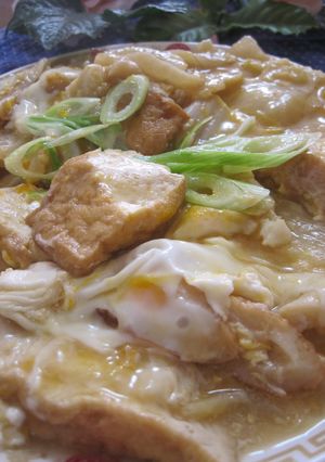 A picture of My Mother's Chinese Cabbage and Astuage with Eggs.