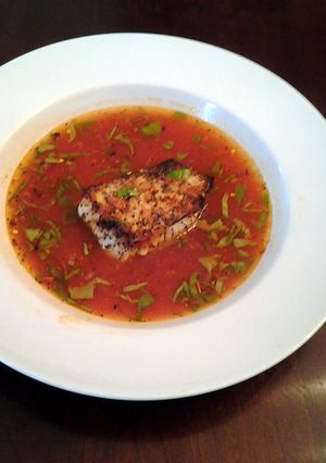 A picture of Fish Fillets in Spicy Tomato Broth.
